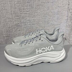 Hoka One One Clifton 10 Wide Men's US Size 8.5 2E Stellar Grey Athletic Shoes.
